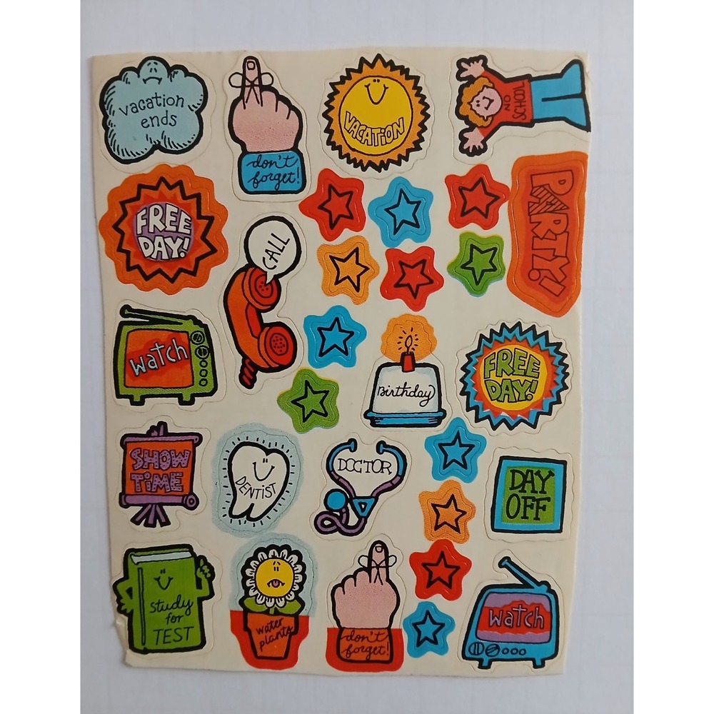 Hallmark 1979 Vintage Stickers‎ Sheet New  1 sheets 70s Style